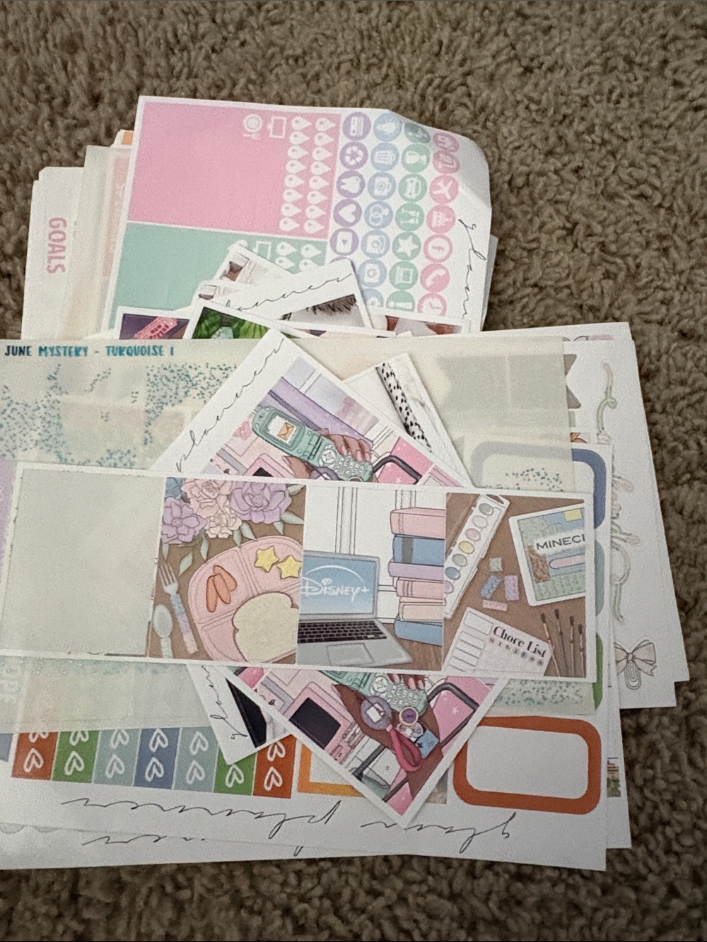 Pastel Pink and Mint Planner Sticker Set by